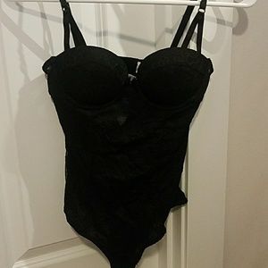 black lace lingerie.